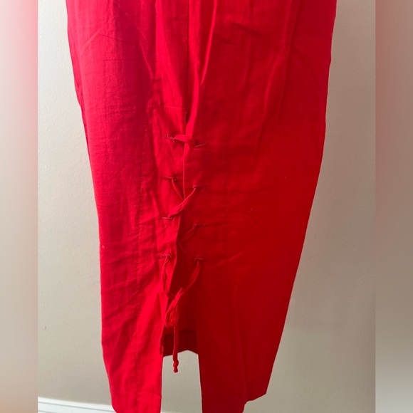 Vintage Foxylady beautiful Red lace up dress front and back - Picture 5 of 6